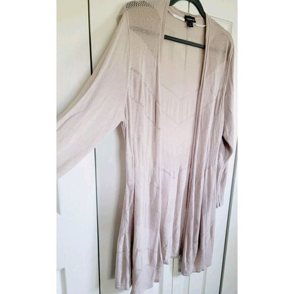 Torrid 2 Tan Taupe Open Front  Knit Drapey Cardigan Size 2X Open Knit Tan - Picture 4 of 10